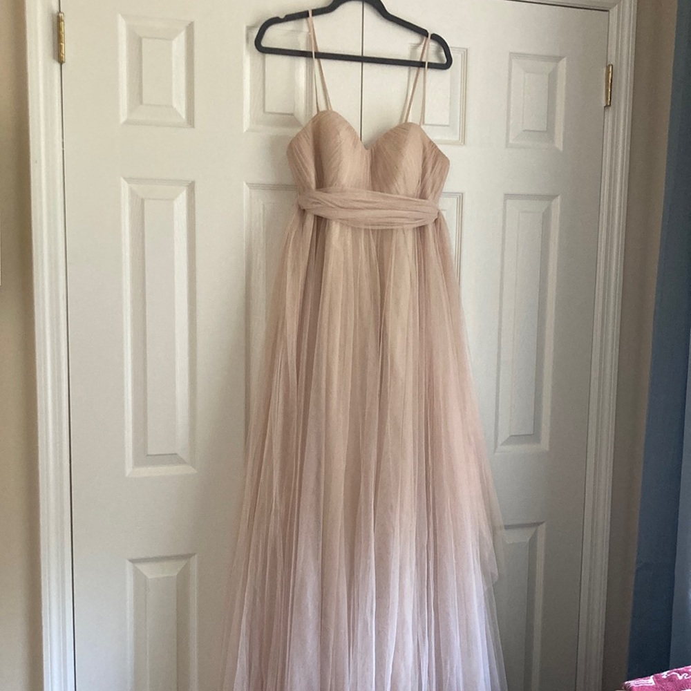 Revelry Rosalie Maternity Tulle Convertible dress in Champagne
